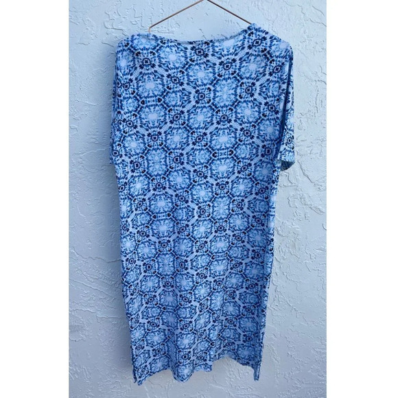 Chicos Womens Simply Mosaic Print Shirt Dress Multicolor Sz 1 - Picture 2 of 10